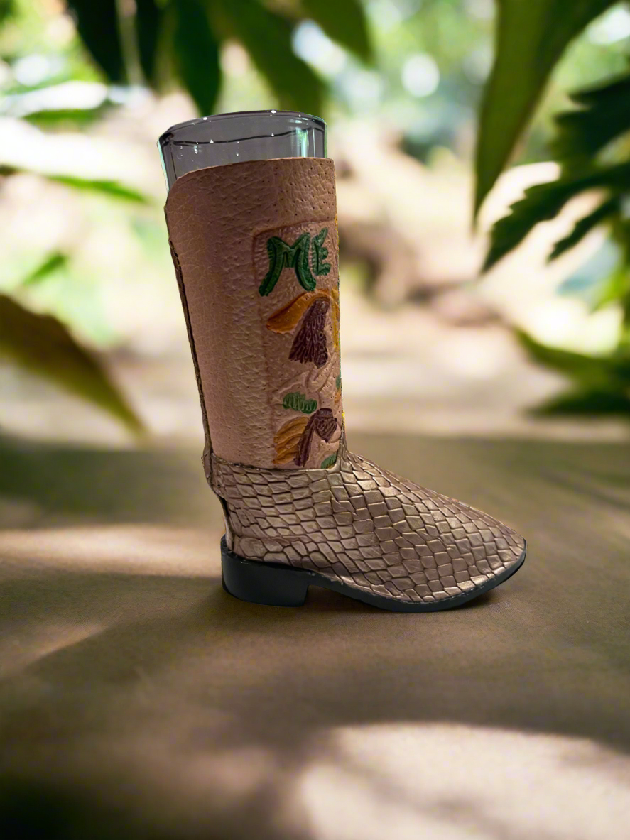 Tequila shot boot style lined in leather