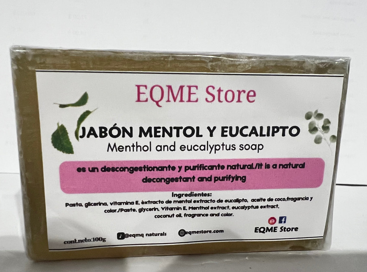 Menthol and eucalyptus soap