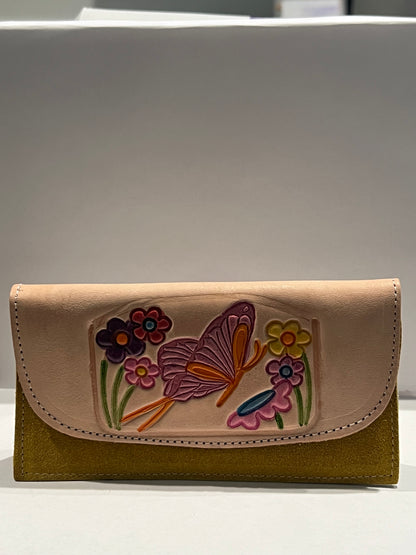 Die-cut suede wallet