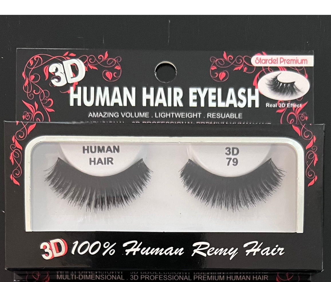 100% human hair eyelashes 3D