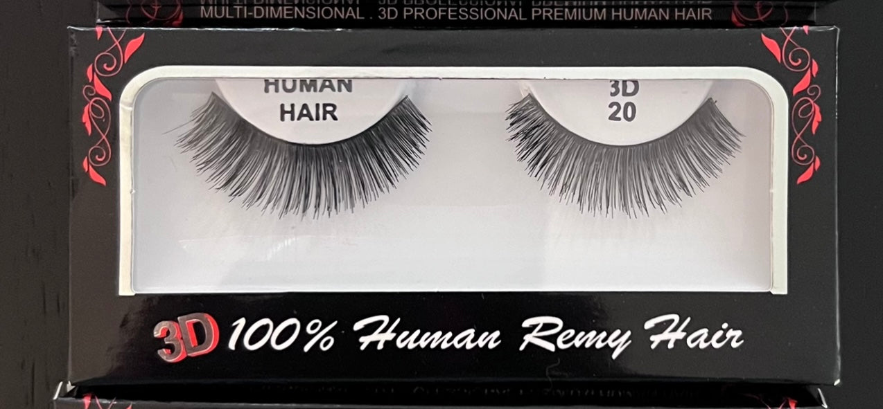 100% human hair eyelashes 3D